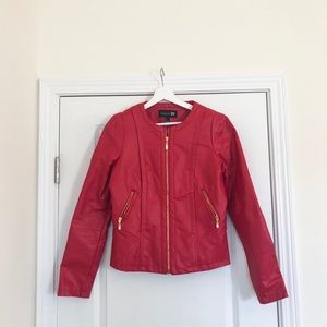 Forever 21 Red Pleather Jacket